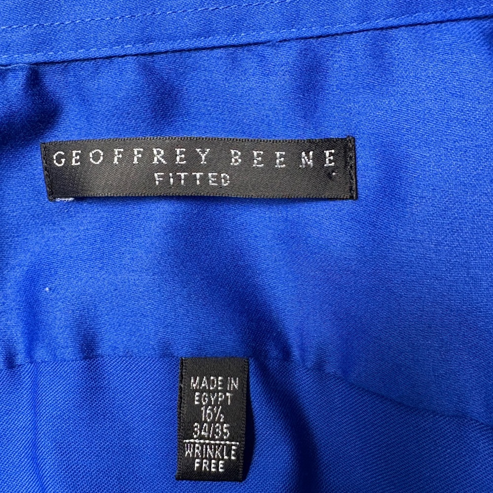 Geoffrey Beene Royal Blue Casual Men’s Fitted Dress Shirt, Size: 16-1/2 Neck - Picture 2 of 4